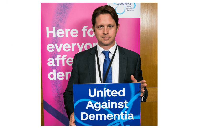 Alex Burghart MP with the Alzheimer's Society