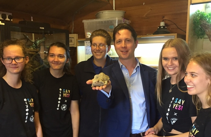With NCS Volunteers and a bearded dragon at Hopefield Animal Sanctuary