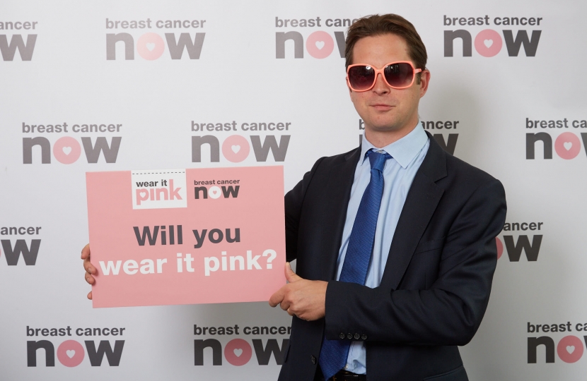Alex Burghart MP Wear It Pink for Breast Cancer Now