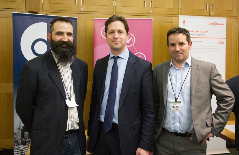 Alex Burghart MP with Dan Mauger and Mike Darby of Demand Logic