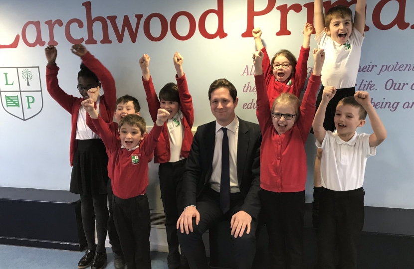 Alex Burghart MP at Larchwood Primary School