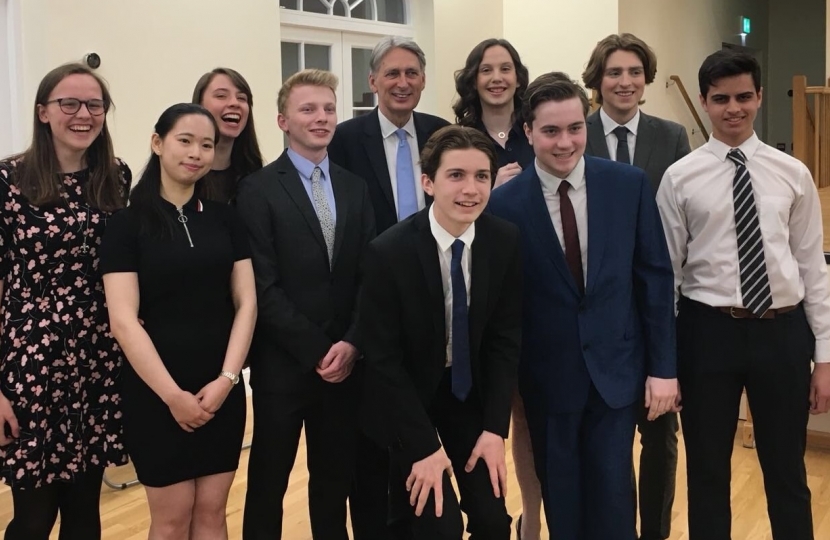Chancellor Philip Hammond with Brentwood and Ongar Young Conservatives