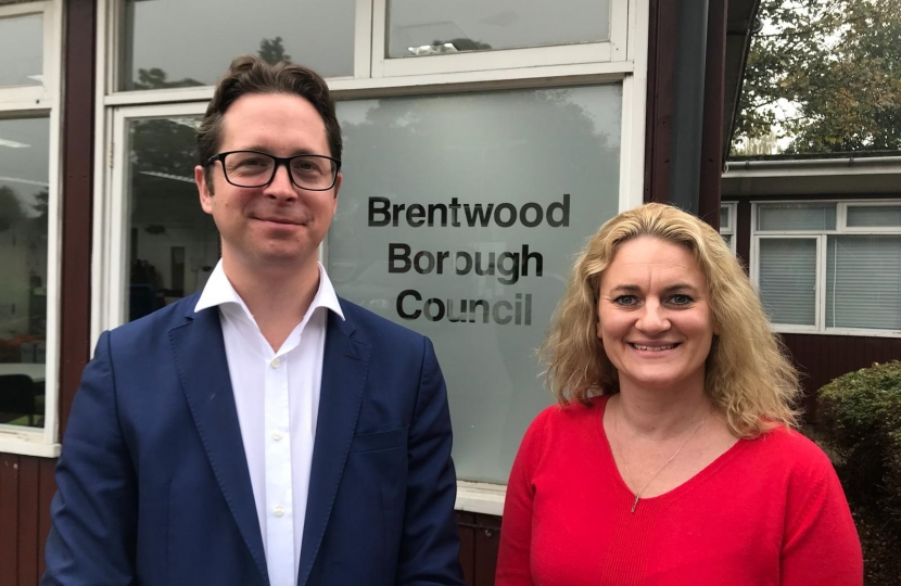Alex Burghart MP and Brentwood Borough Council Leader, Cllr Louise McKinlay