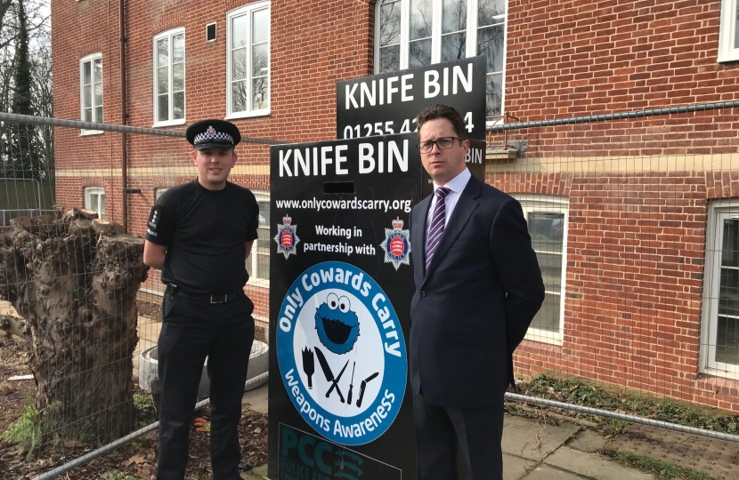 Alex Burghart MP with Essex Police's Brentwood District Commander Lewis Basford