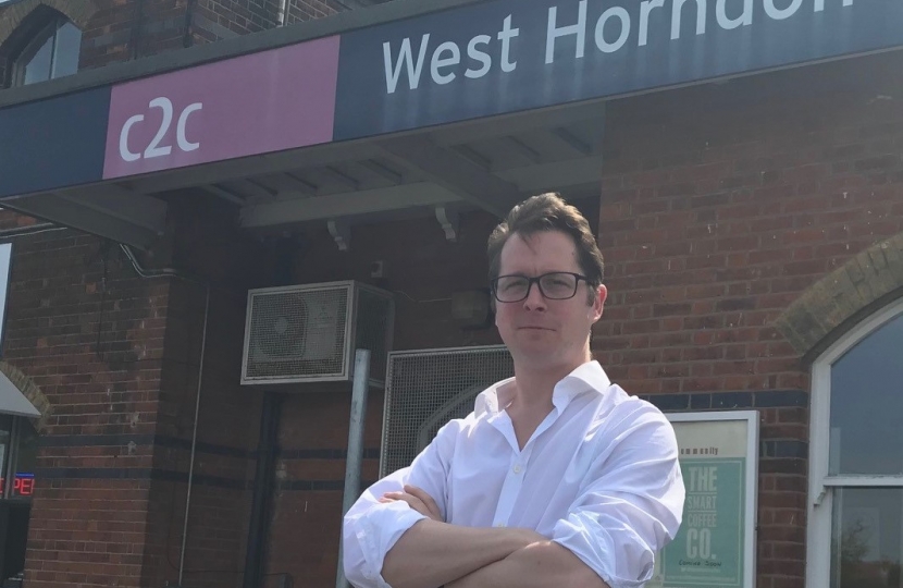 Alex Burghart MP at West Horndon Station