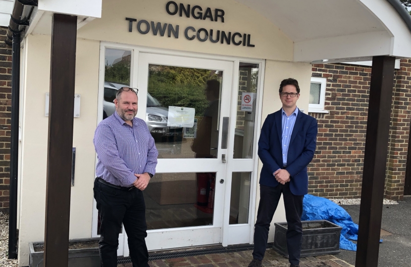 Alex Burghart With Ongar Town Council Chairman Kevin Piggott