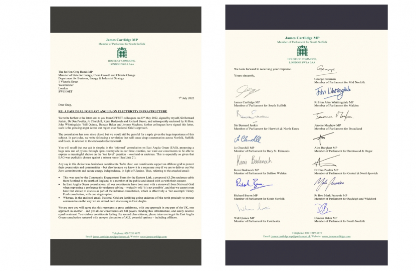 Pylons letter signed by 13 MPs