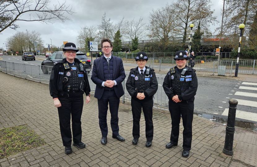 Alex Burghart MP with Officers from Brentwood's Community Policing Team