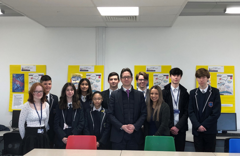 Brentwood County High School students meeting Alex Burghart MP