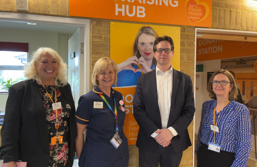 Alex Burghart MP with St Francis Hospice Staff