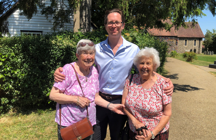 Eileen and Irene with Alex Burghart MP 2023