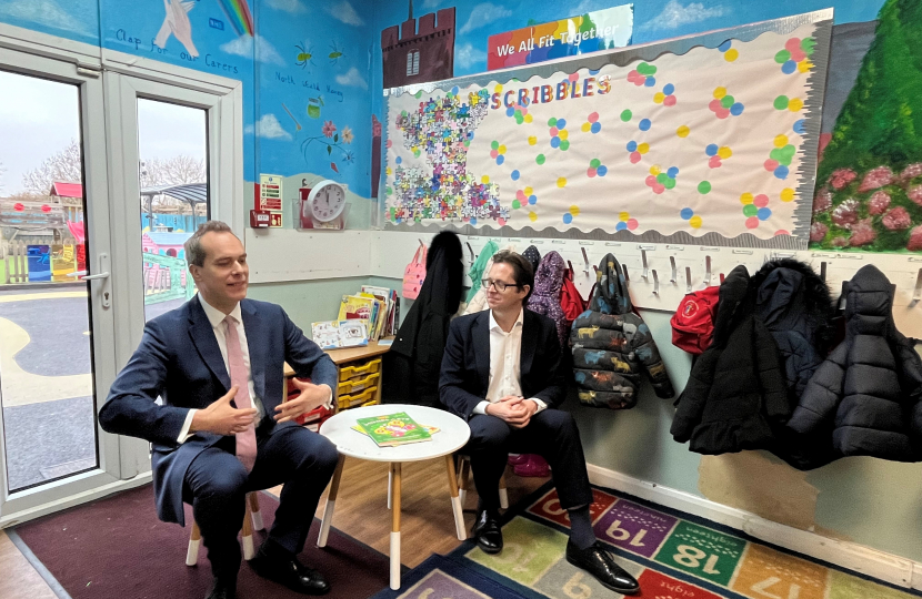 Alex Burghart MP with Children's Minister David Johnston MP