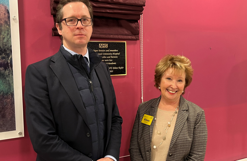 Alex Burghart MP with Nelft Chair Eileen Taylor