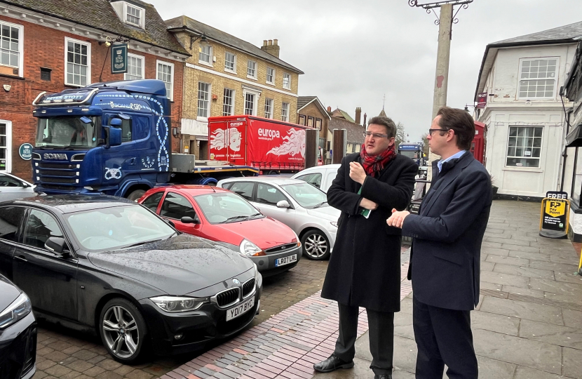 Alex Burghart MP with Essex County Council's Cabinet Member for Highways, Tom Cunningham