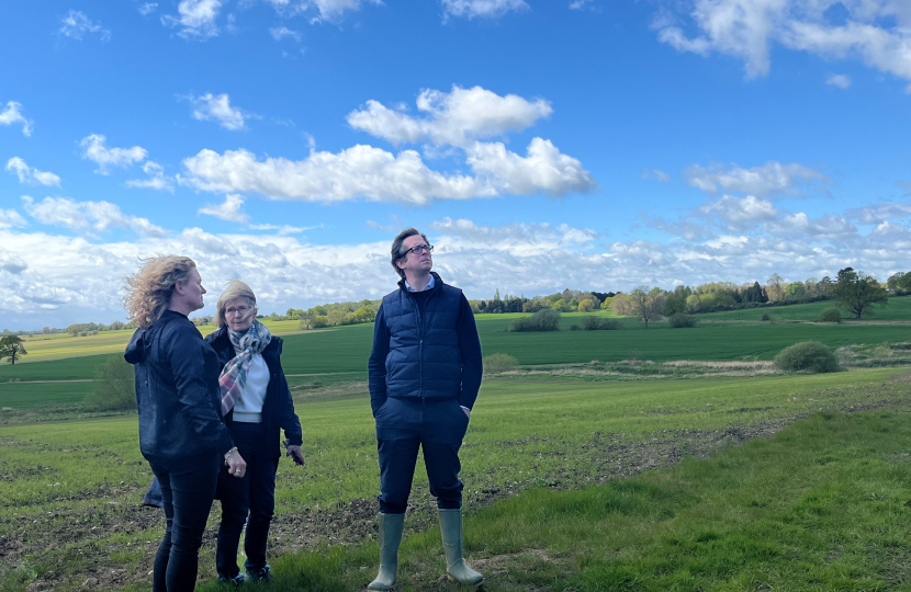 Alex Burghart MP and councillors visit proposed pylon site near Ingatestone
