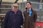 Alex Burghart MP with Jim Hoare from Brentwood Access Group during the 2017 General Election campaign