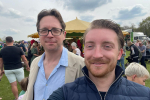 Alex Burghart MP at Ongar Festival with local businessman and councillor, Jaymey McIvor