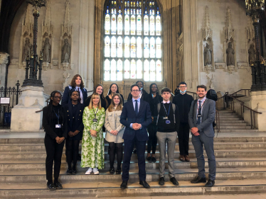 Alex Burghart MP in Westminster Hall with Brentwood County High School