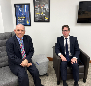 Skills Minister Rob Halfon MP with Alex Burghart MP